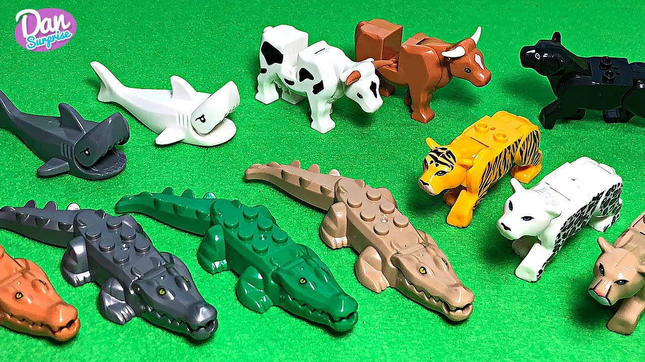 Lego Animals - Crocodile, Tiger, Cow, Shark, Leopard, Alligator