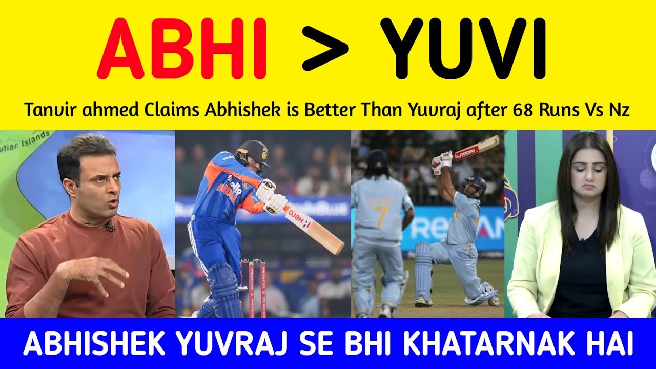 Tanvir ahmed Claim Abhishek is Better Than Yuvraj after 20 Balls 68 Vs NZ | Pak Media on Abhishek