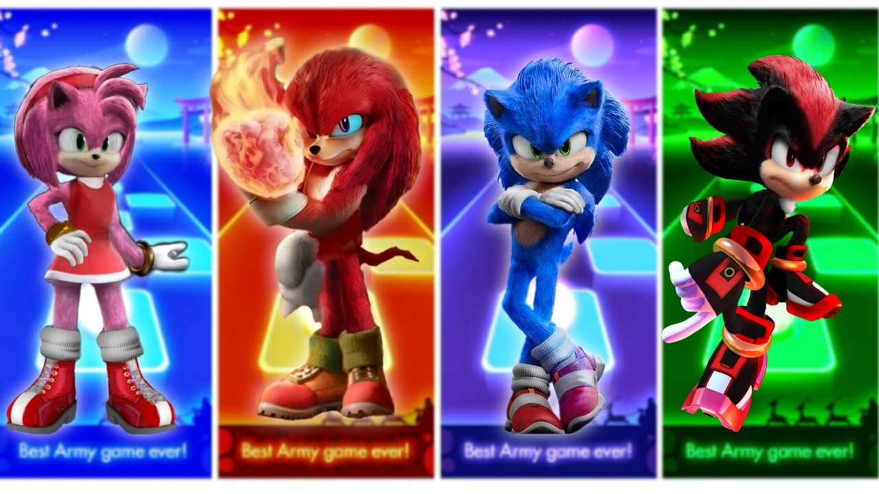 Amu Rose vs Knuckles vs Sonic vs Shadow - Tiles hop