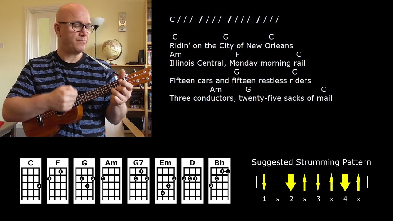 City of New Orleans - Arlo Guthrie / Steve Goodman - Ukulele Strum Along Lesson - Jez Quayle
