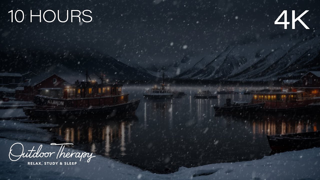 A Boat Harbor Blizzard to Rock You to Sleep | Howling Wind & Blowing Snow Ambience for Relaxation