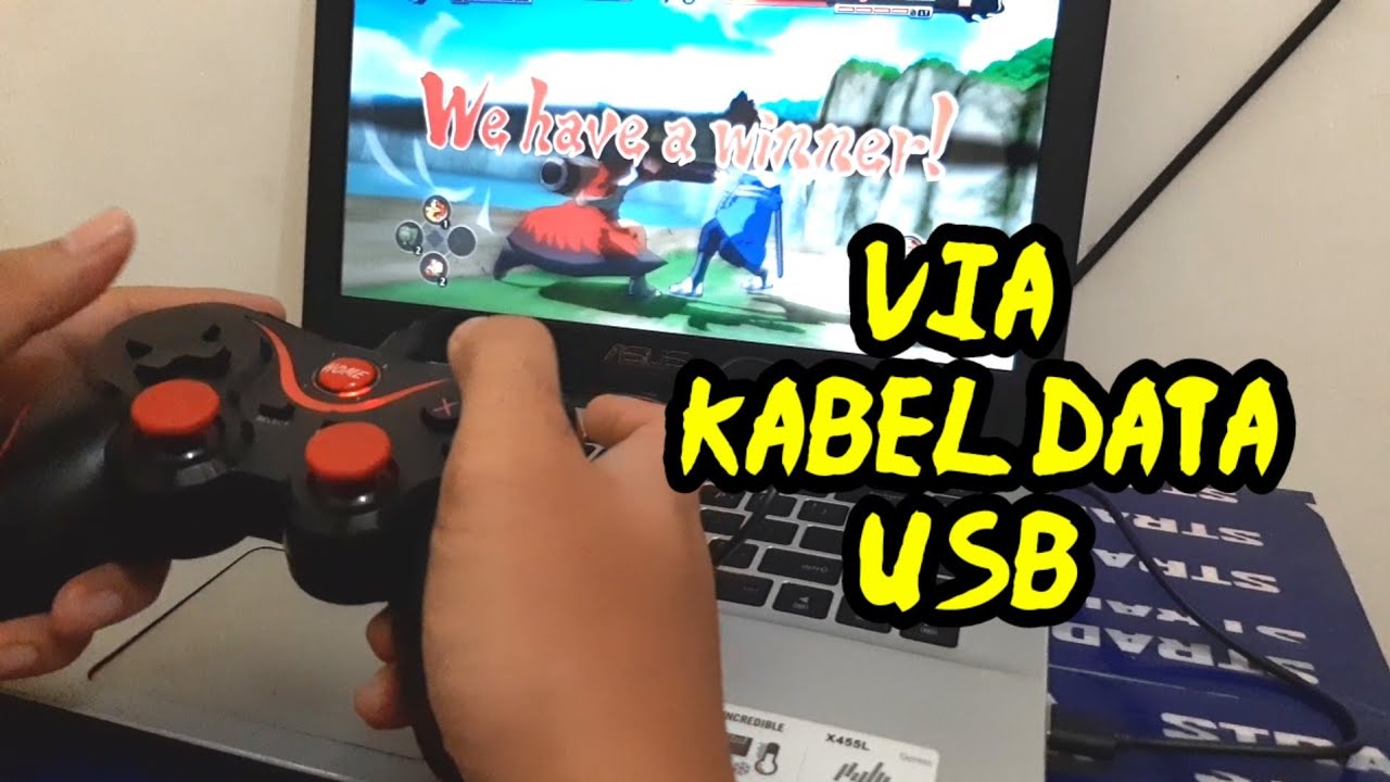 Cara menghubungkan gamepad Terios T3 ke Laptop/PC menggunakan kabel data(USB)