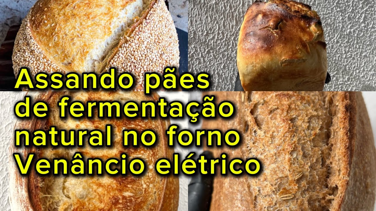 Assando pães de fermentação natural no forno Venâncio elétrico