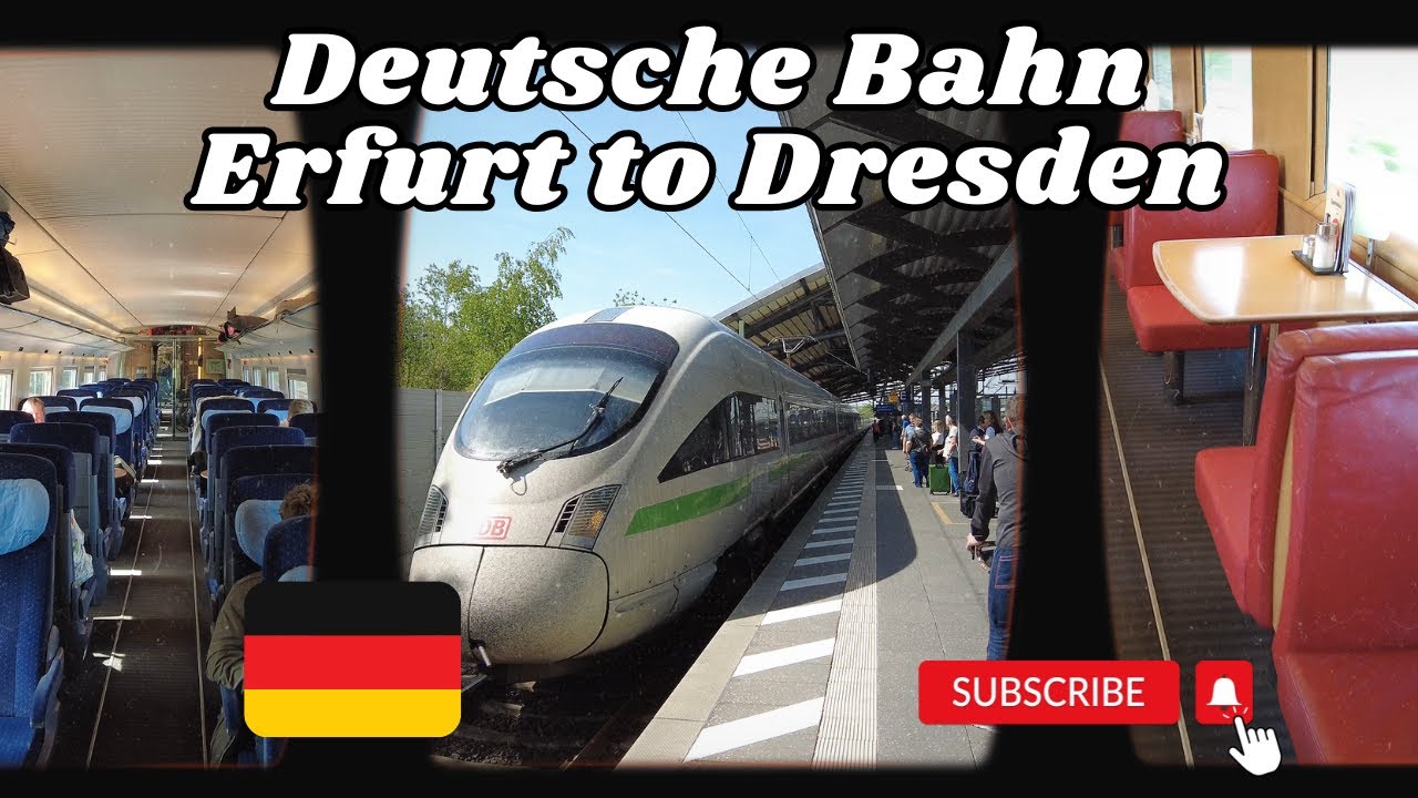 By train from Erfurt to Dresden-Neustadt [4K]. German Trains. Deutsche Bahn - ICE 1557