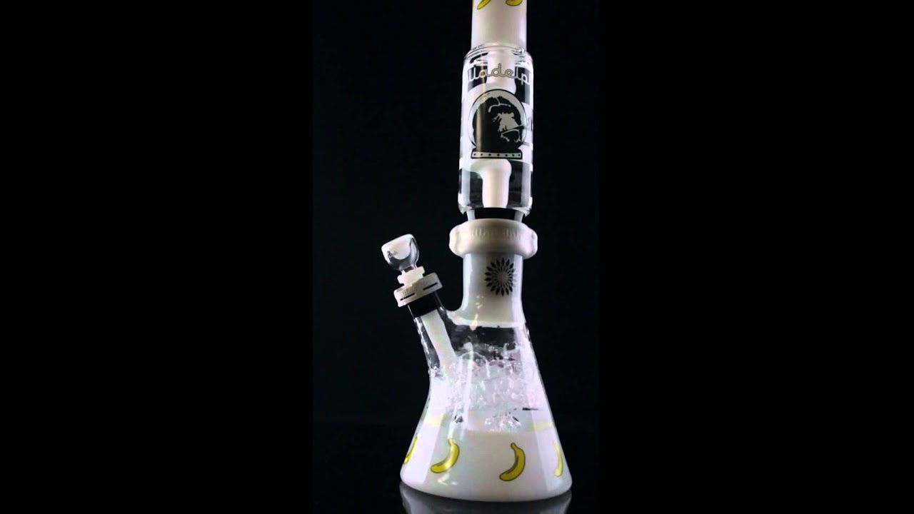 Illadelph White Out Space Monkey Bananas Beaker with White Glycerin Coil