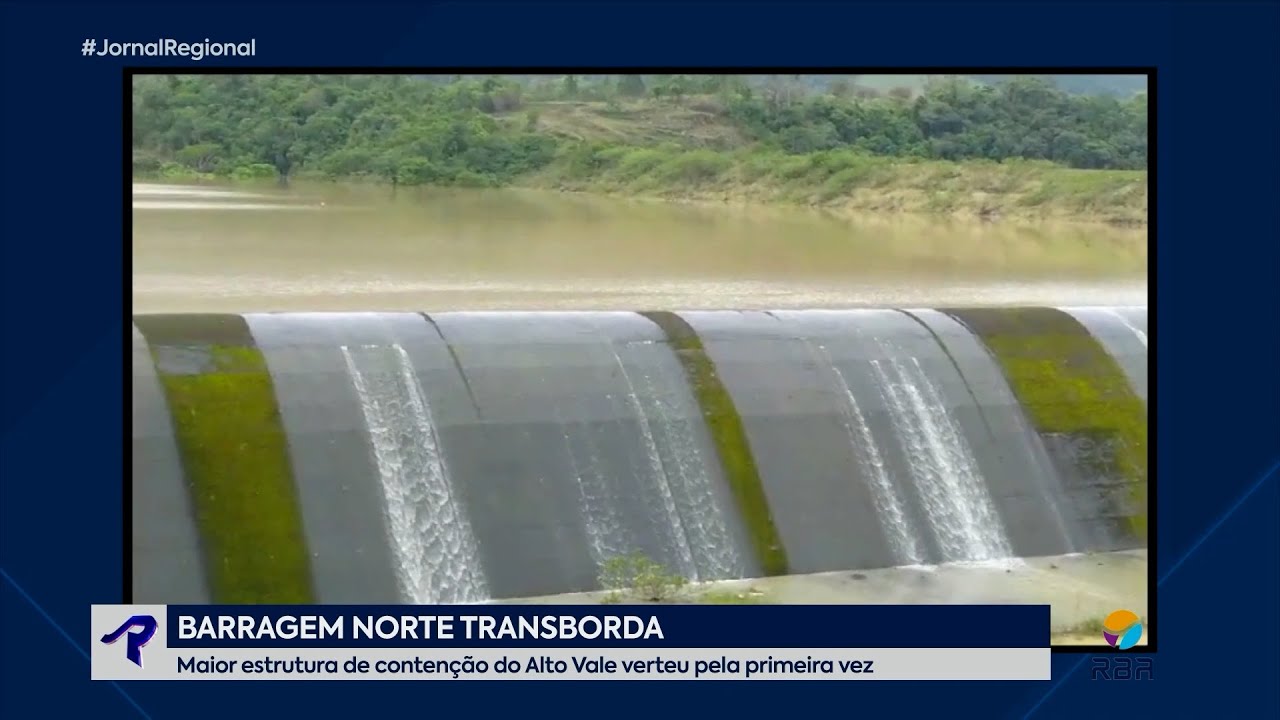 Momento histórico: barragem Norte em José Boiteux verte pela 1ª vez na história
