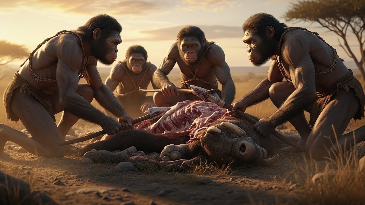 Life 7.1 Million Years Ago | Early Hominins Navigating Herds of Giant Grazers