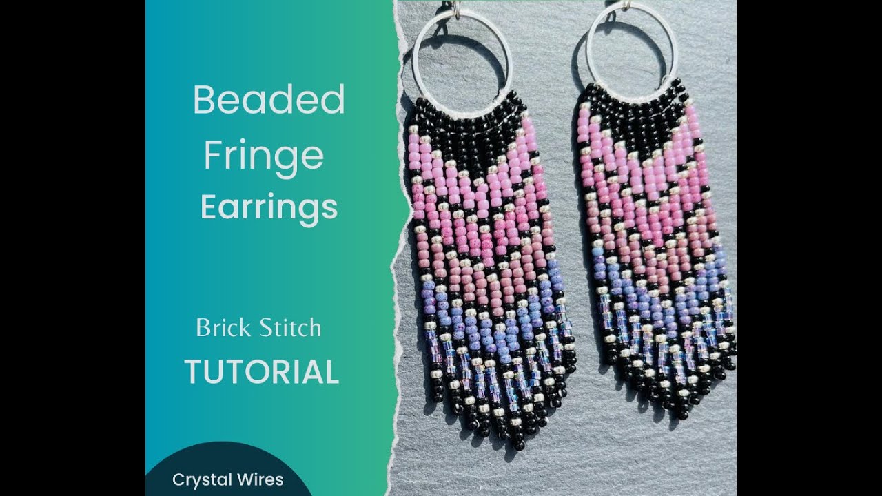 Beaded Fringe Earrings Tutorial,  Brick Stitch
