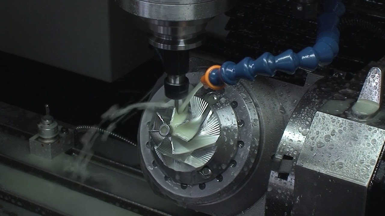SKYFIRECNC 5 Axis-Align Cut First Demo-Impeller Milling