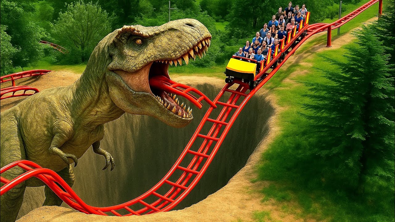 Roller Coaster vs Giant T-Rex | Epic Roller Coasters VR
