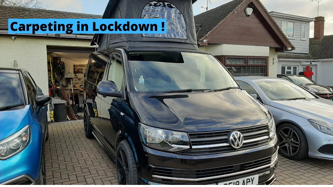 Carpeting a vw transporter with skyline poptop. #vanlife