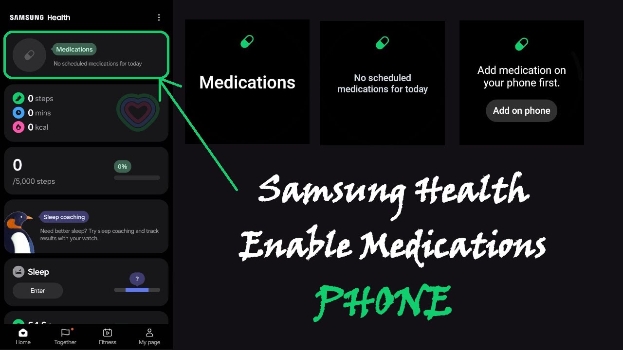 Samsung Health - Enabling Medications Feature on your Phone