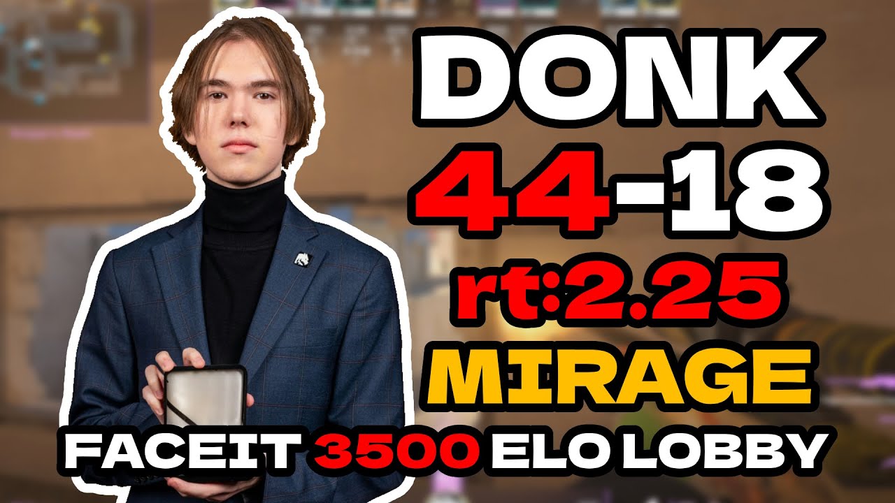 😮donk (44-18) rt:2.25 w/KYOUSUKE (mirage) l EU FACEIT RANKED 3500 ELO LOBBY l #cs2 #pov