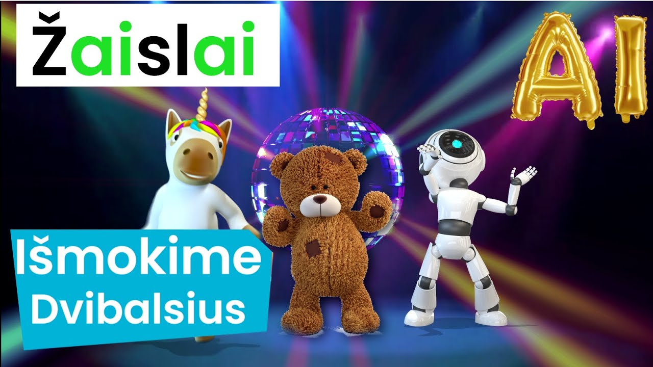 Mokomės Dvibalsius Edukacinis Filmukas vaikams išmokti rašyti ir skaityti