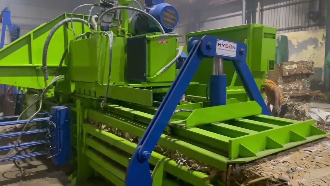 HORIZONTAL WASTE PAPER BALER WITH AUTO TYING AT 90