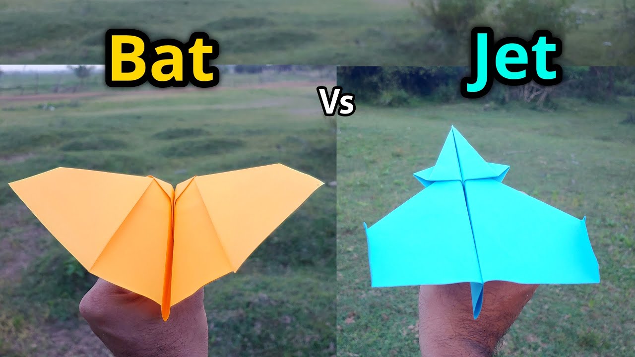 Bat vs Jet Paper Airplanes Flying Comparison and Making