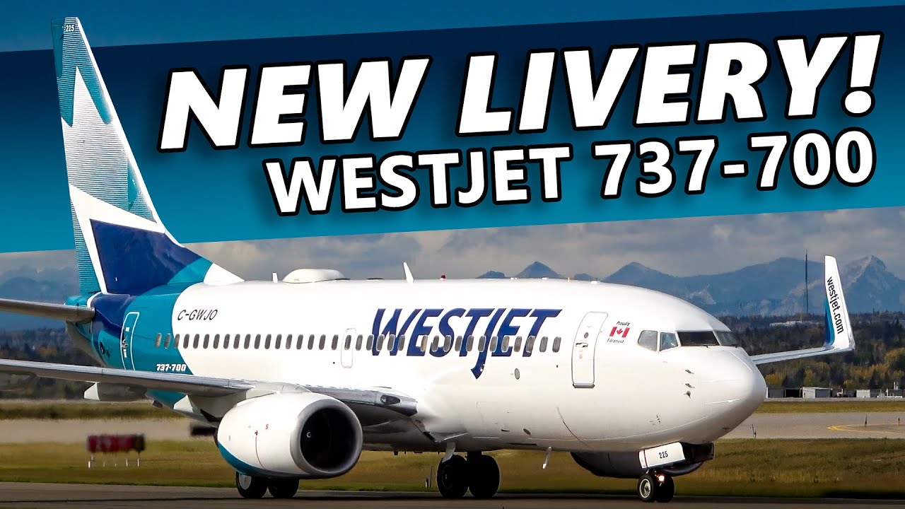 FIRST VISIT! WestJet NEW LIVERY 737-700 at Calgary Airport! (4K)