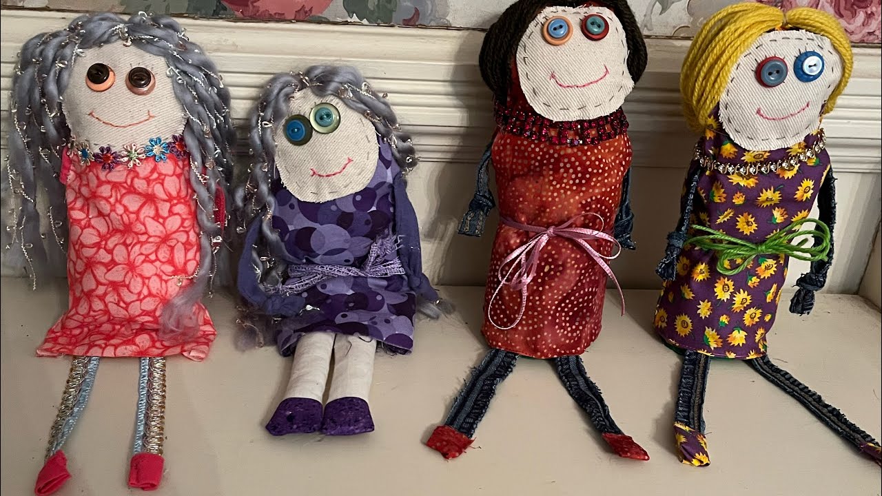 My updated version of sitting scrappy doll #scrappy #sew #sewing #scraps #dolls #diy #tutorial 