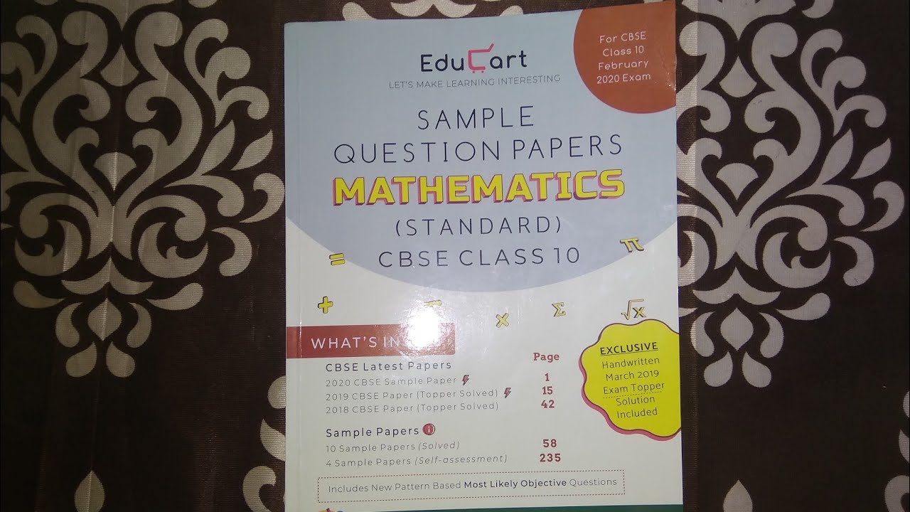 Cbse Maths(Standard) Sample paper 2020