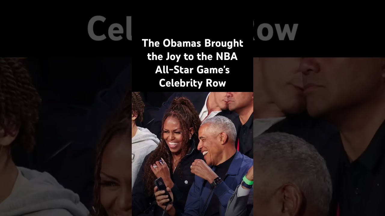 Obamas steal spotlight at All Star 🏀#BarackObama #NBAAllStarGame #CelebrityNews #Trending #NBABuzz