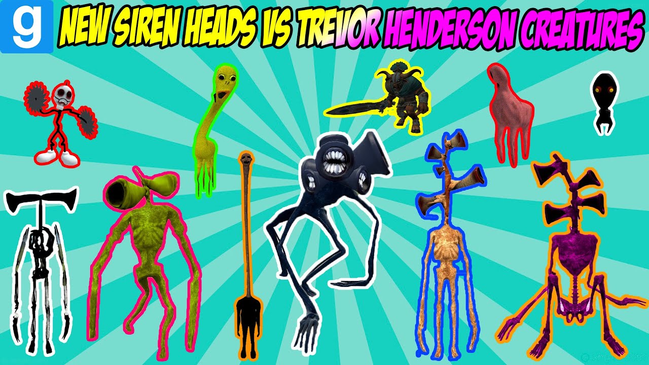 NEW SIREN HEAD NPCS VS TREVOR HENDERSON CREATURES!? - Garry's Mod Sandbox