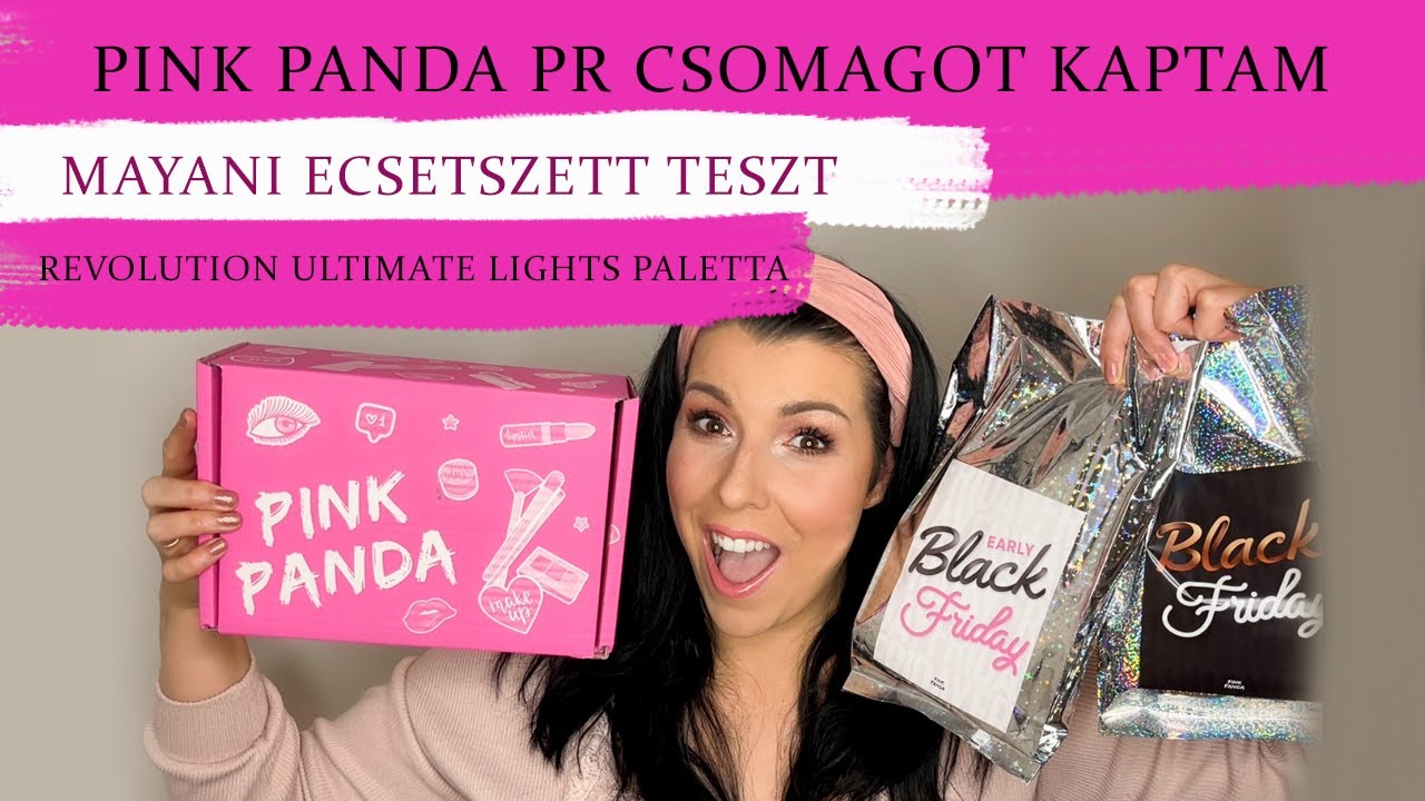 PINK PANDA PR CSOMAGOT KAPTAM | Unboxing & Smink- Mayani ecsetek, Revolution Ultimate Lights Paletta