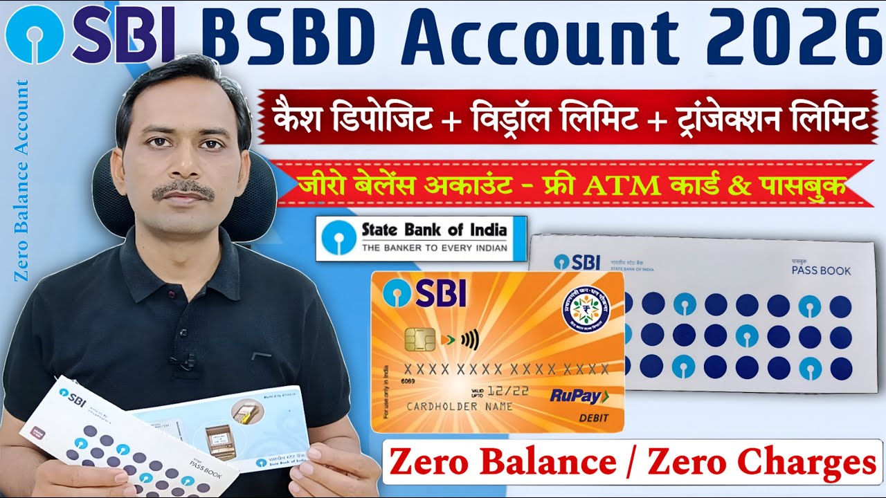 SBI BSBD Account Benefits | SBI Zero Balance Account Complete Guide