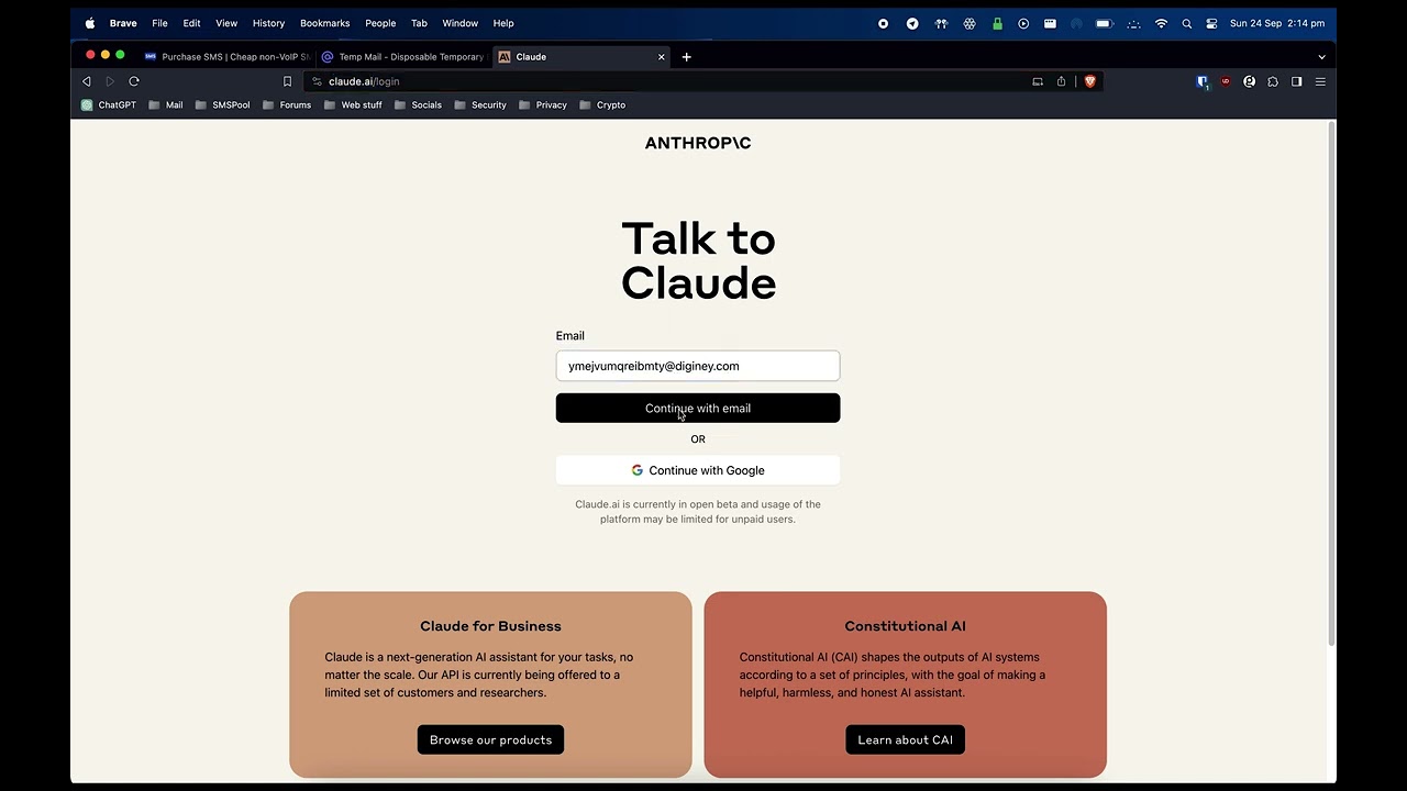 How to register on ClaudeAI without your own phone number