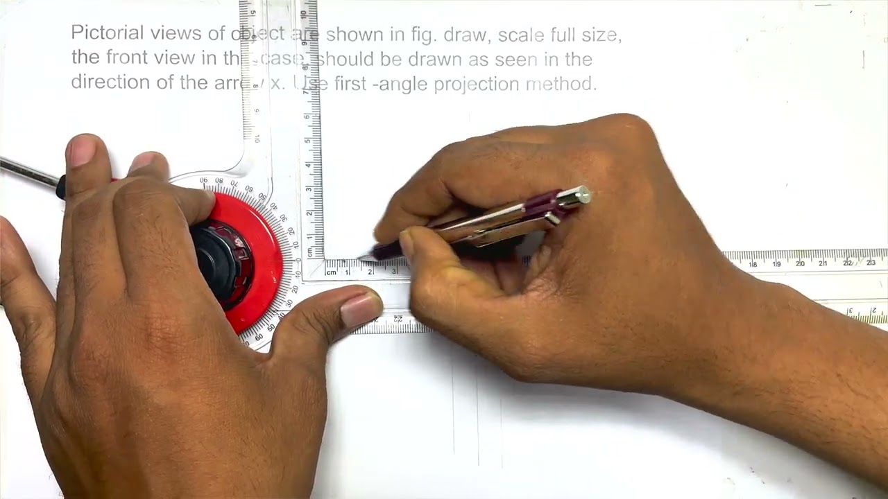 How to draw isometric drawing and orthographic viwe with the help of mini drafter.