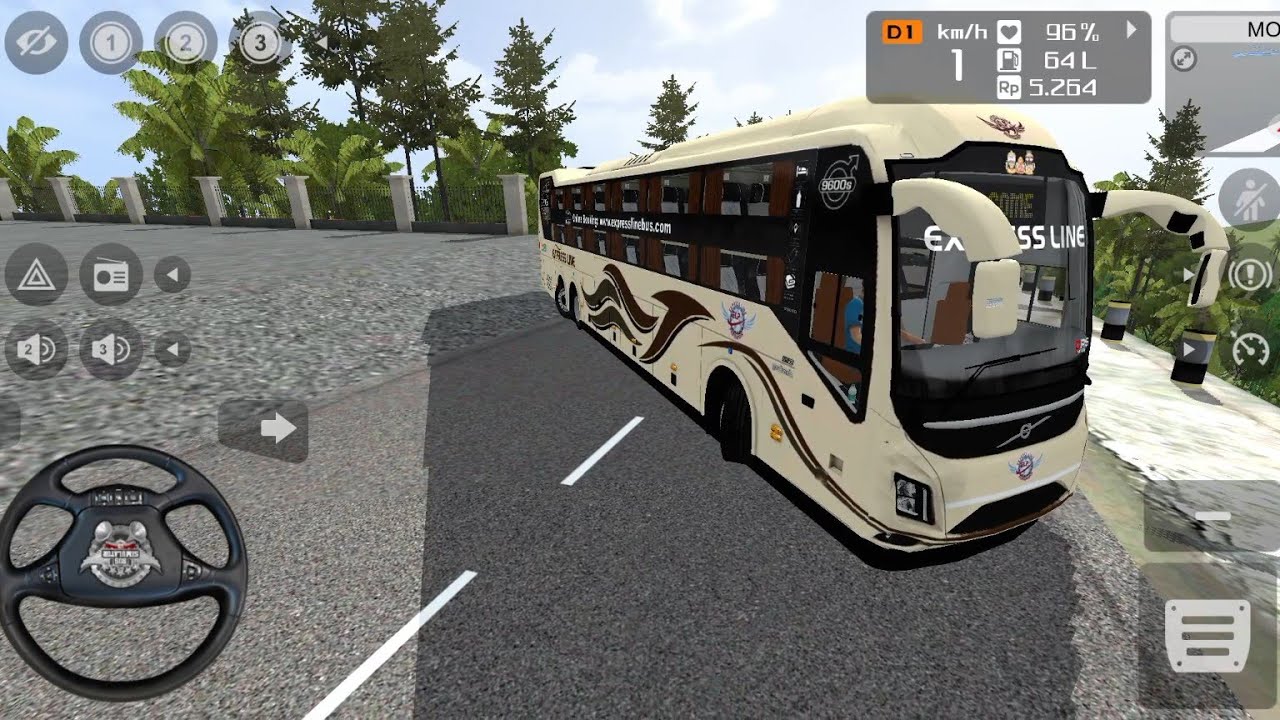 Volvo E7 double deck Bus  🚌 drive on mountain at night in bus simulator Indonesia|✓ Simulator Game 🎮