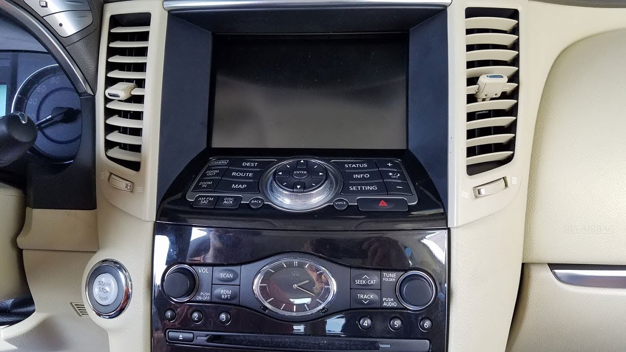 How to Remove Radio / Navigation / Display from Infiniti FX35 2012 for Repair.