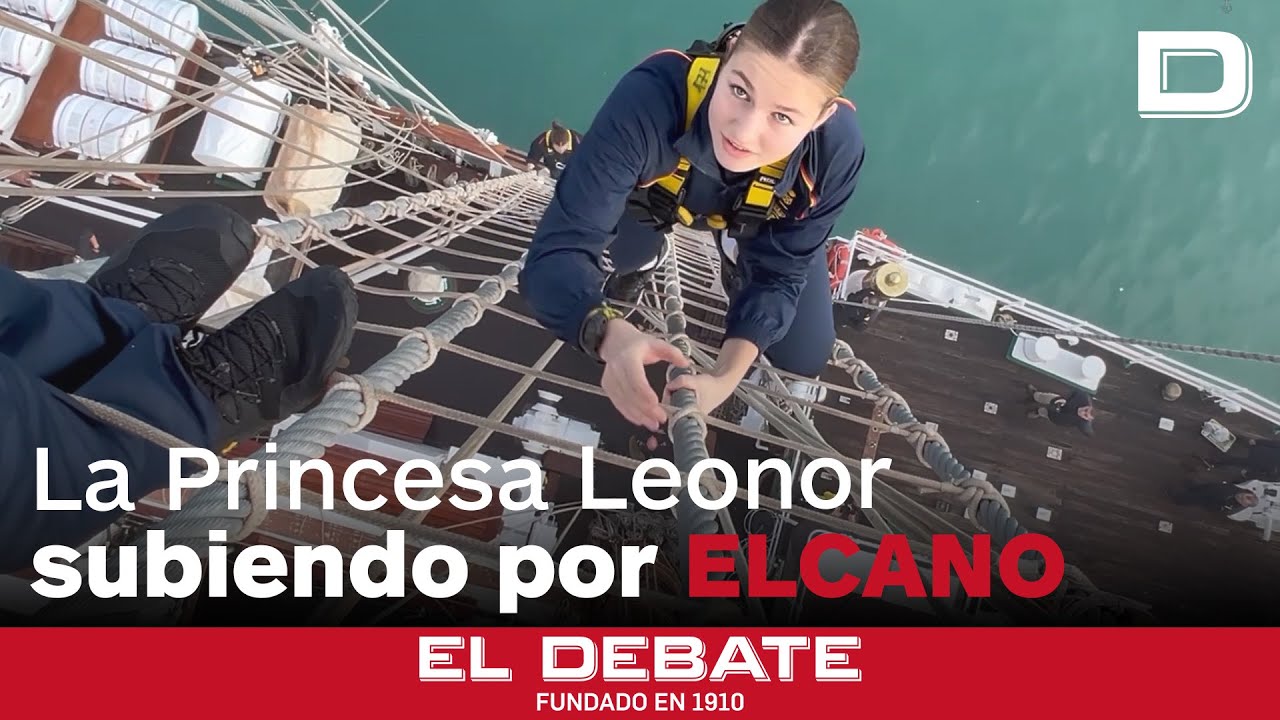 La Princesa Leonor sube a un palo de Elcano
