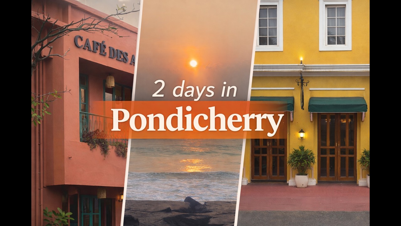 2 Days in Pondicherry 🇮🇳 | Cafe Hopping, French Quarter & Rock Beach
