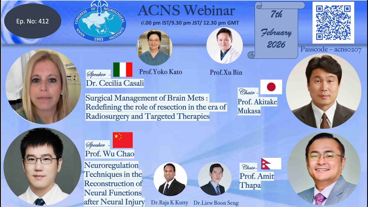 ACNS Webinar- Feb 7- Surgery of Brain Metastasis & Neuroregulation for Neural Injury