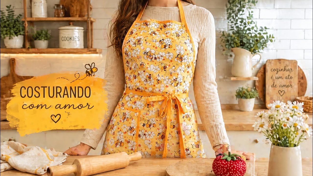 Como fazer um avental rápido e simples com acabamento em viés