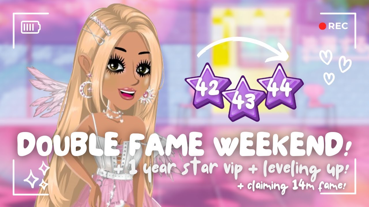 DOUBLE FAME WEEKEND + 1 YEAR STAR VIP + LEVELS 42-44!! 💜 ~ moviestarplanet