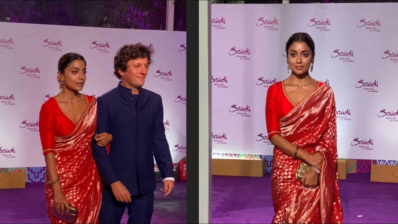 Shriya Saran With Husband Came At Spectacular Saudi Arabia Event in Mumbai
