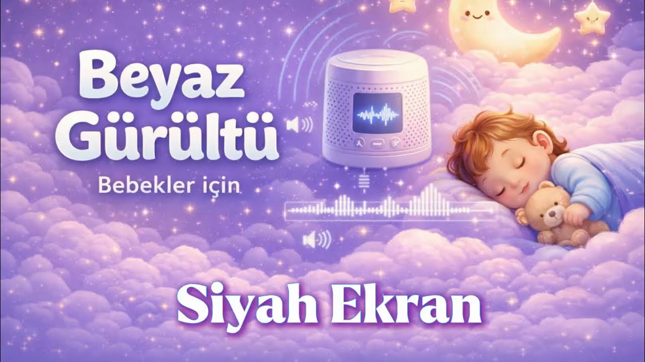 10 Saat Kesintisiz Beyaz Gürültü | Bebekleri Hızla Uyutan Siyah Ekran Uyku Sesi