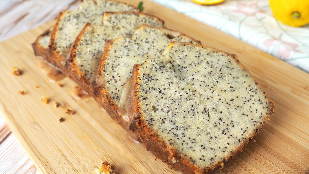 BIZCOCHO de LIMÓN con Semillas de Amapola ~ Bizcochuelo de limón glaseado