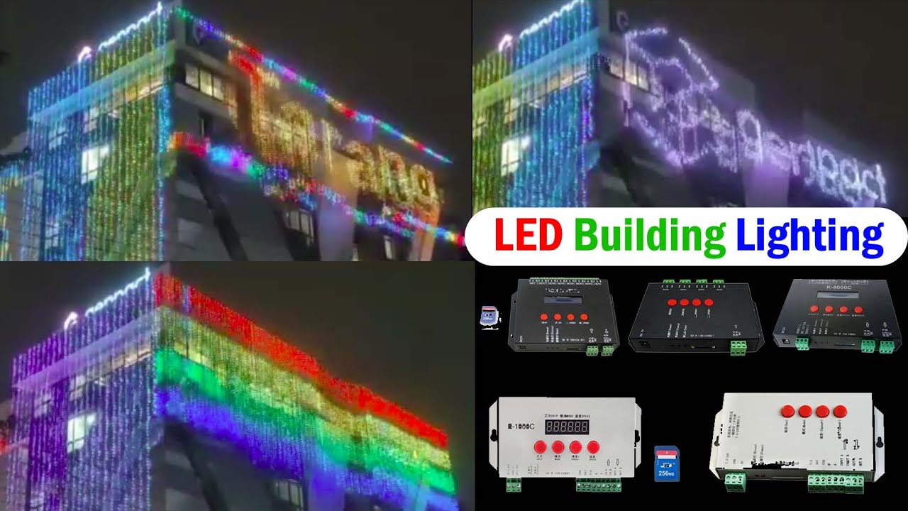 RGB Pixel arts 2025 decoration | Genpact software company | building lighting #rgb #bengaluru #led