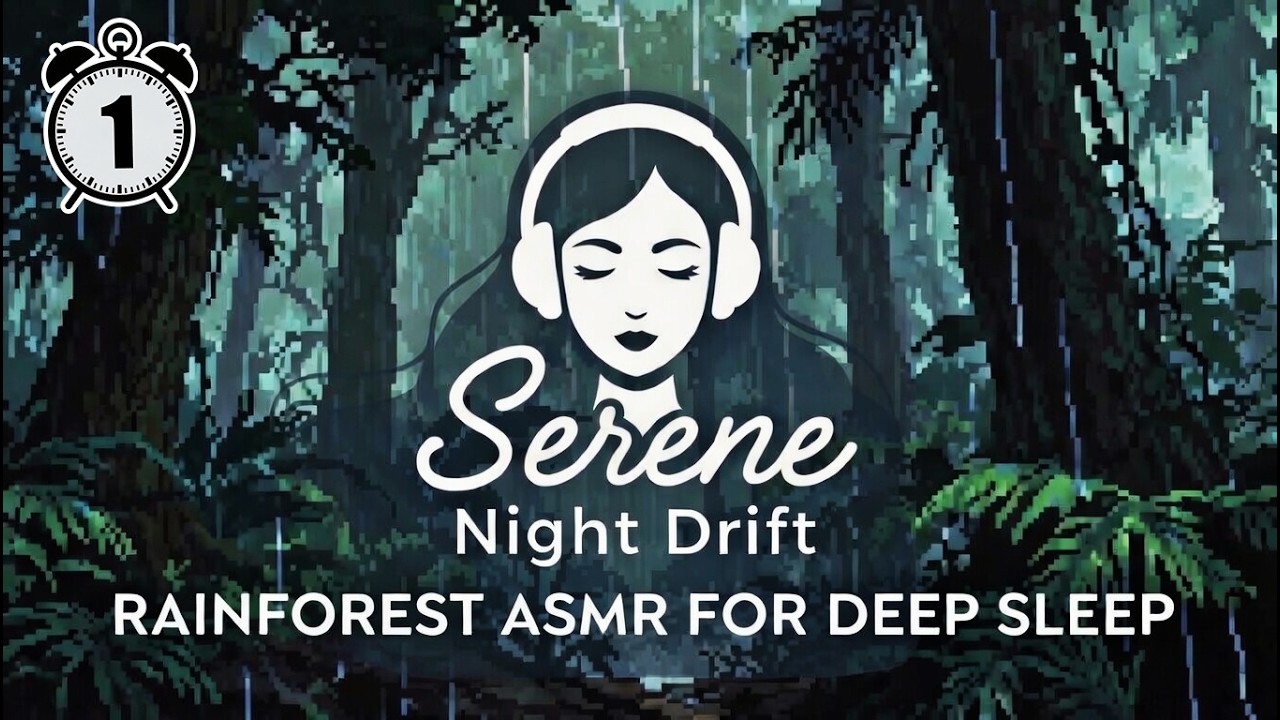 1 Hour Rainforest Rain Sounds 🌧️ Deep Sleep & Relaxation | Serene Night Drift ASMR