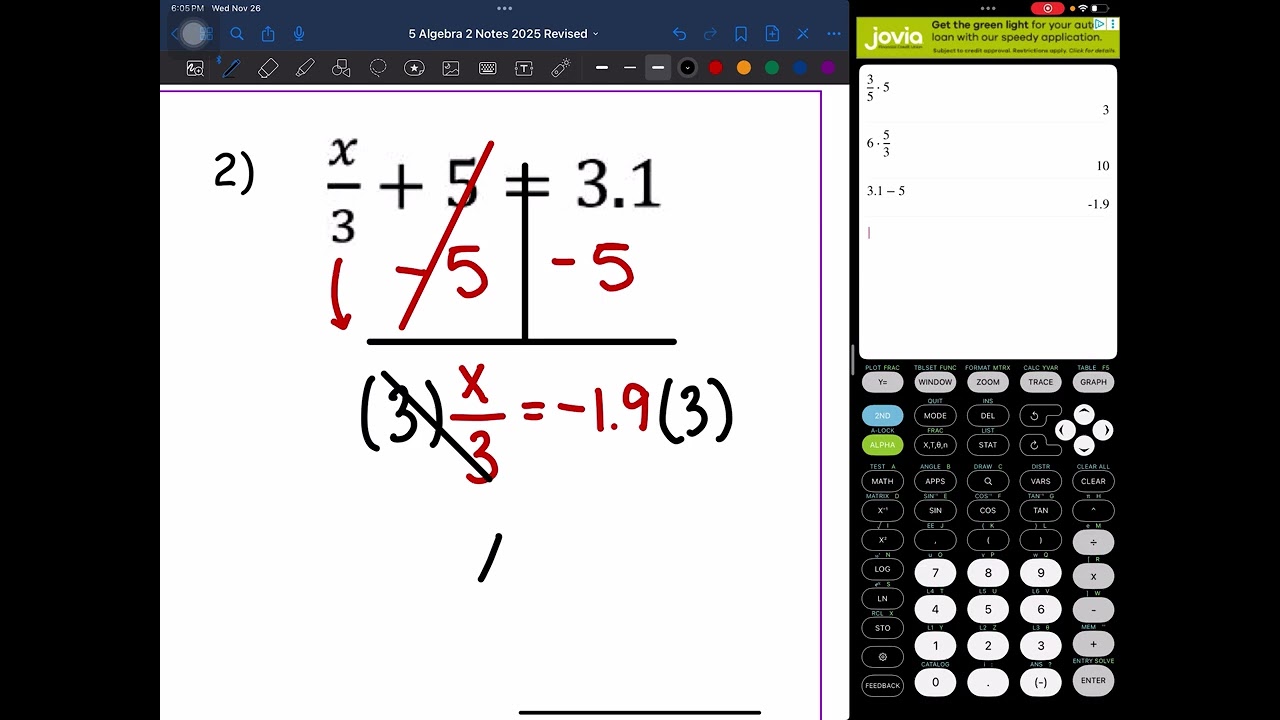 Unit 5 Algebra Homework #6