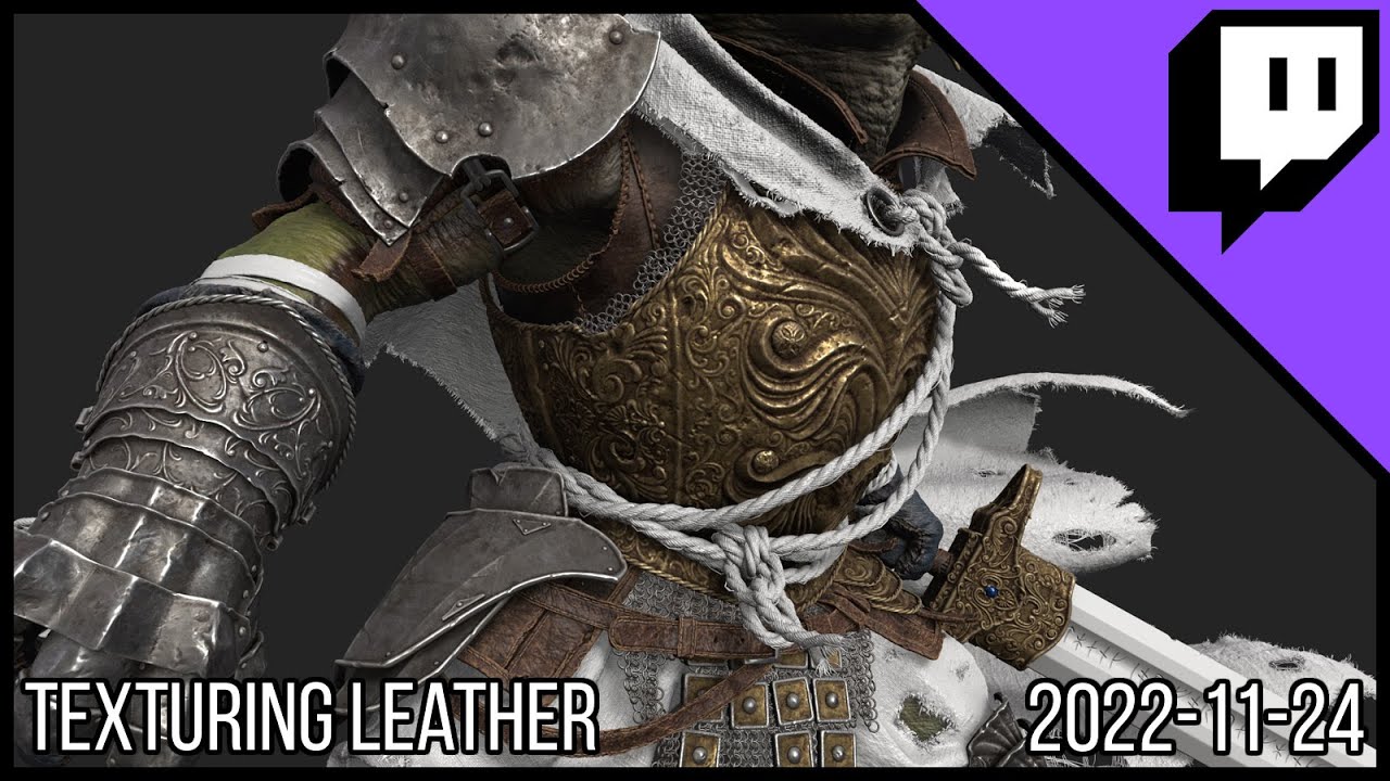 3D Character Sculpting - Marco Plouffe's Twitch Stream of 2022-11-24 - Texturing Leather