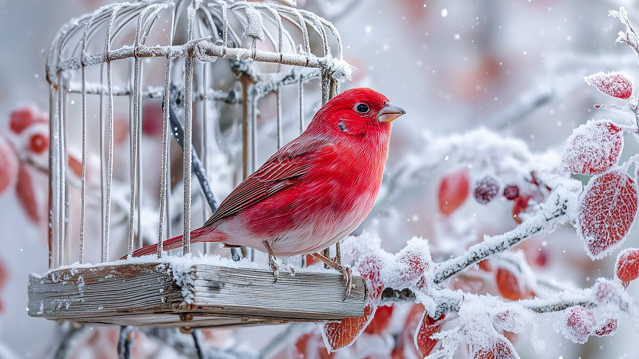 Winter Bird Sounds and Piano Music for Deep Sleep, Stress Relief, and Calm Healing
