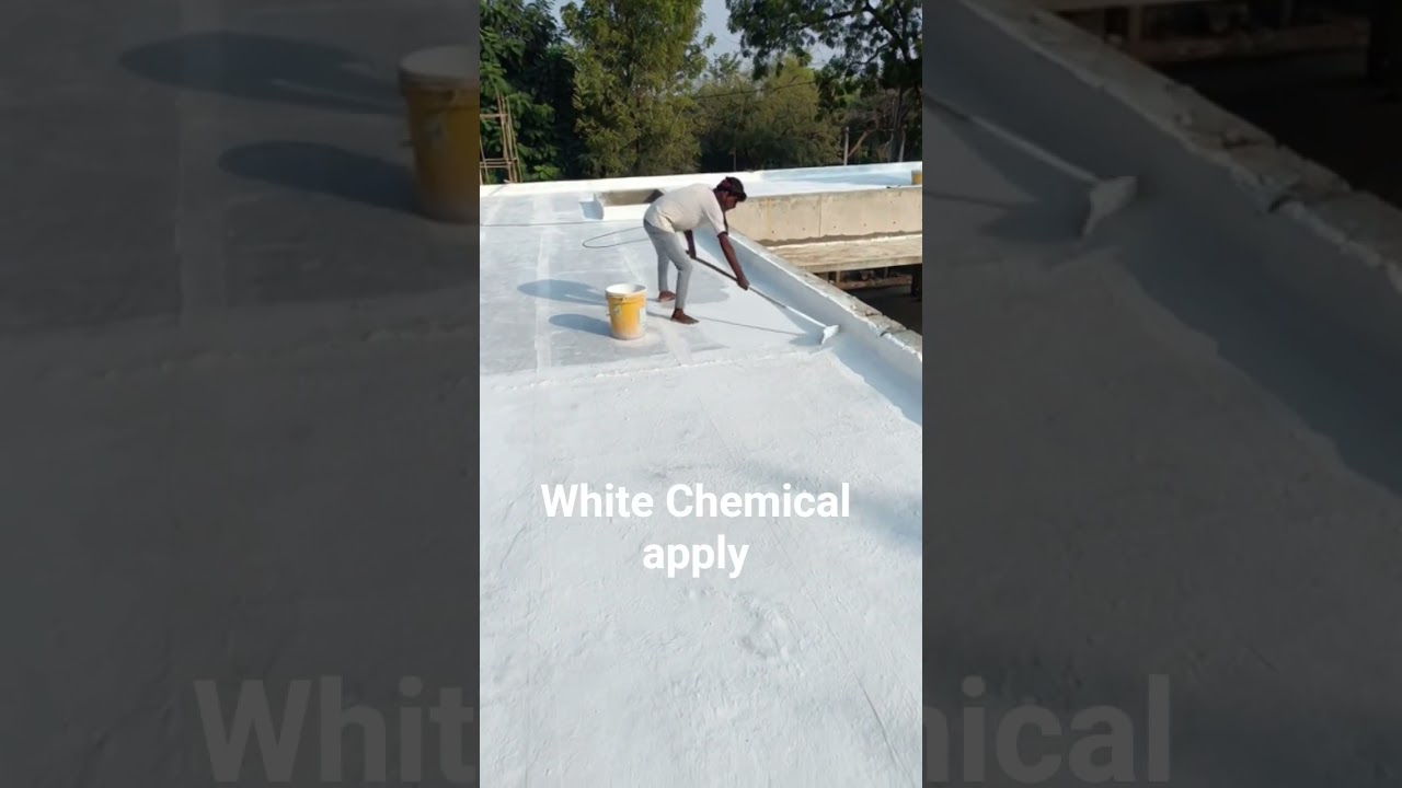 White Chemical apply for water proofing.