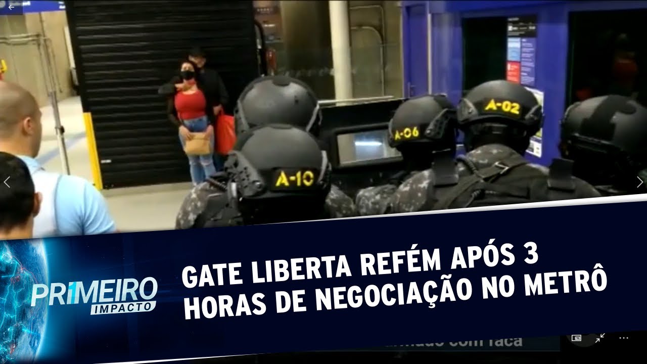 SP: Gate liberta mulher mantida refém por homem esquizofrênico em Metrô |Primeiro Impacto(09/09/20)