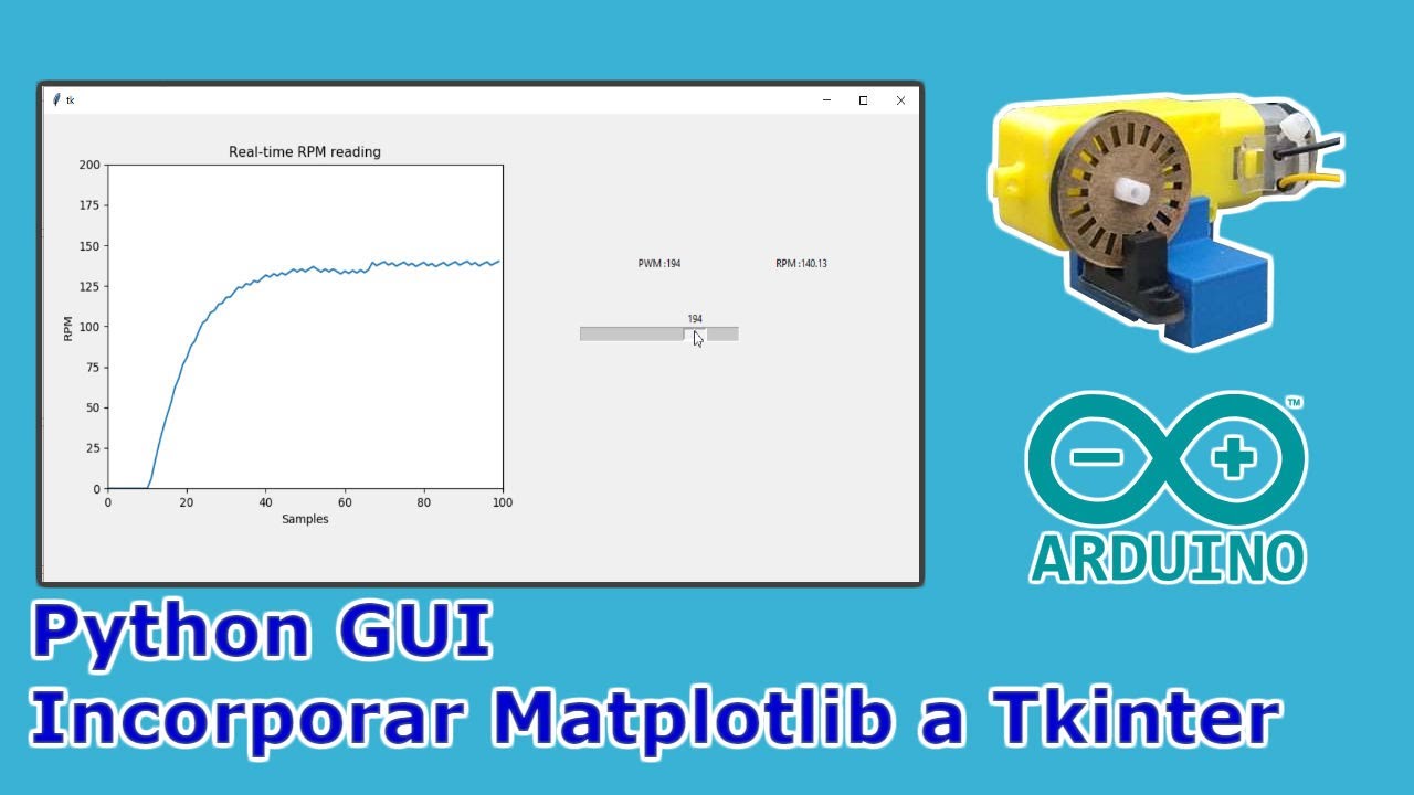 🐍 Python y Arduino Interfaz Gráfica  de Usuario (GUI) Control de Motor y Lectura de RPM