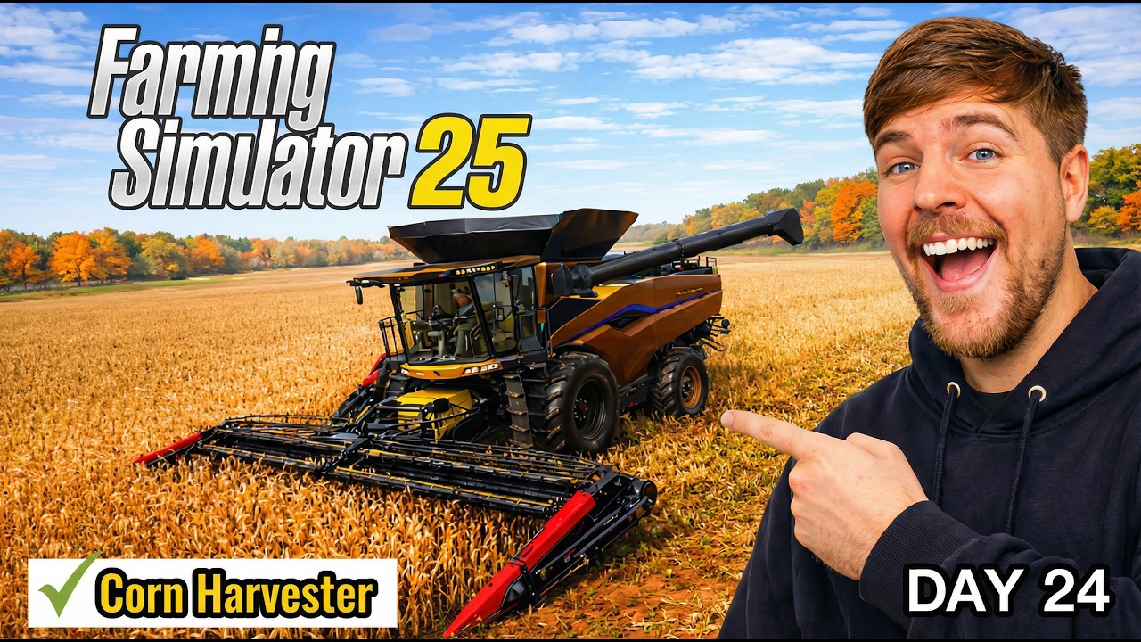 INSANE Corn Harvesting with GIANT Harvester! 🌽🚜 | Farming Simulator 25