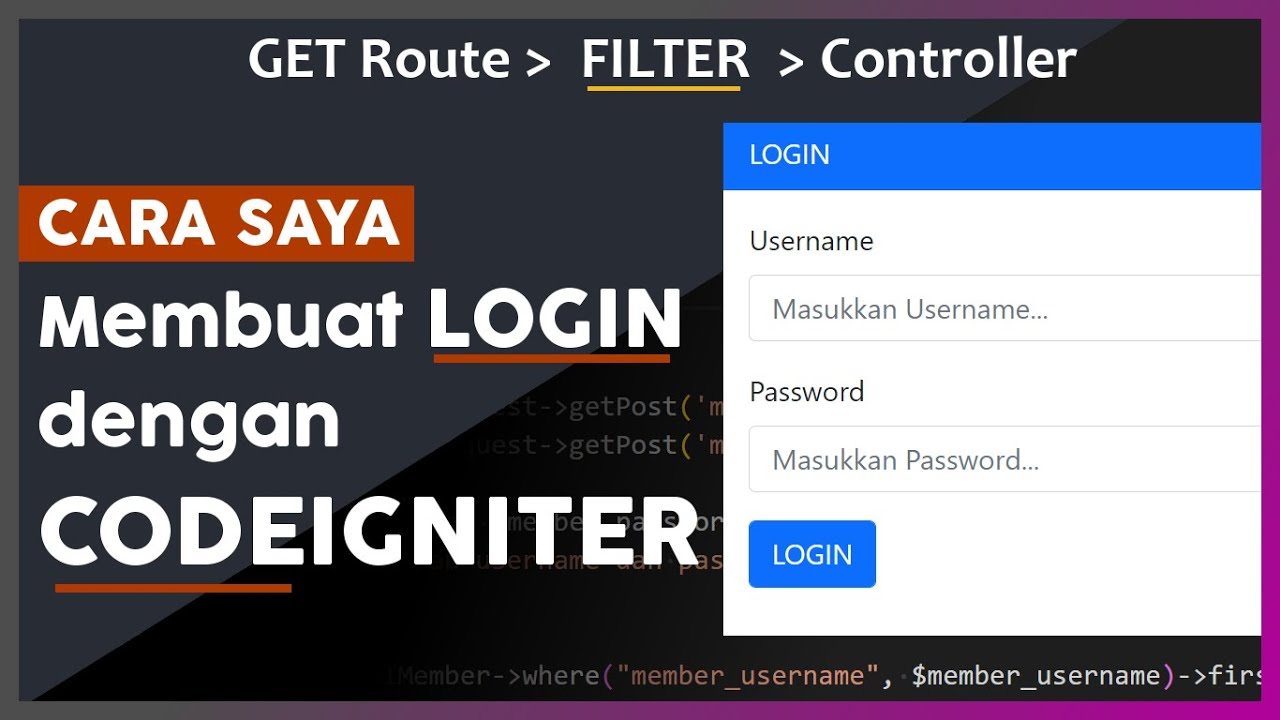 Tidak BIASA! Membuat Login dengan Codeigniter 4 | Codeigniter Login Logout Session