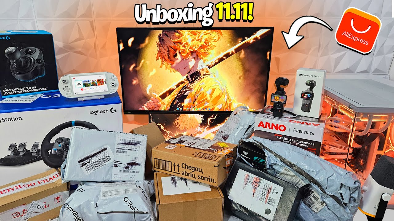 COMPREI TUDO no 11.11 e FIQUEI POBRE KKK (Mega unboxing INSANO! 🔥)